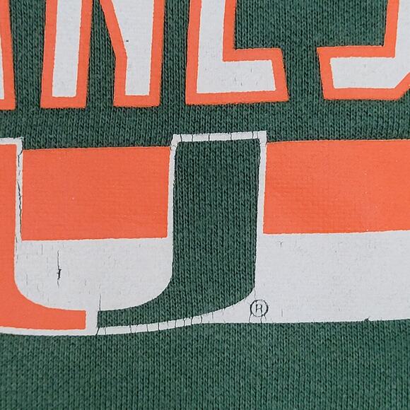 Miami-Hurricanes Hoodie Womens Large 22x24 Faded Green - Picture 10 of 12